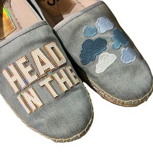 SAM EDELMAN CIRCUS Head In The Clouds Espadrille Sz 8.5 light denim